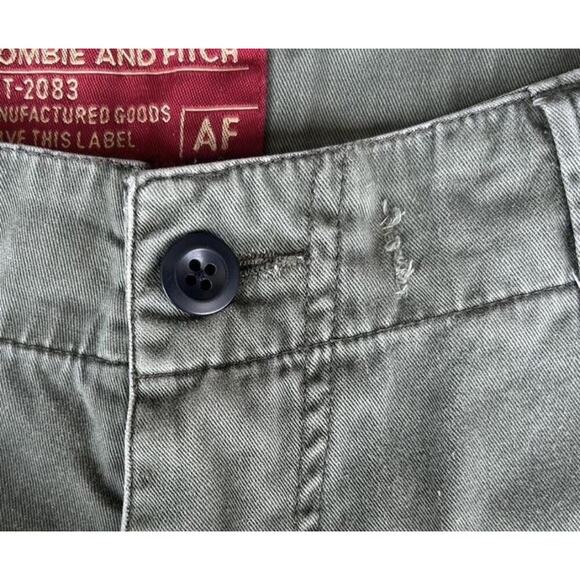 Vintage Y2K Abercrombie And Fitch Men’s Green Cargo Shorts Waist Size 34” - Picture 6 of 6